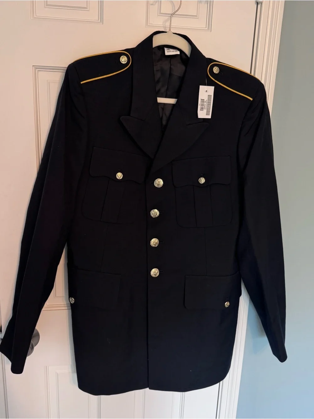 US Army Service Uniform ASU Dress Blue Coat Jacket Military Enlisted Tunic 38L
